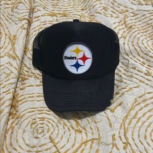 Steelers Black Trucker Hat